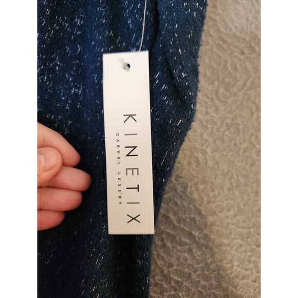 KINETIX Man's Full Zip Up Utility Sweater Jacket NEW Size Large Chunky Knit Blue - Picture 7 of 8